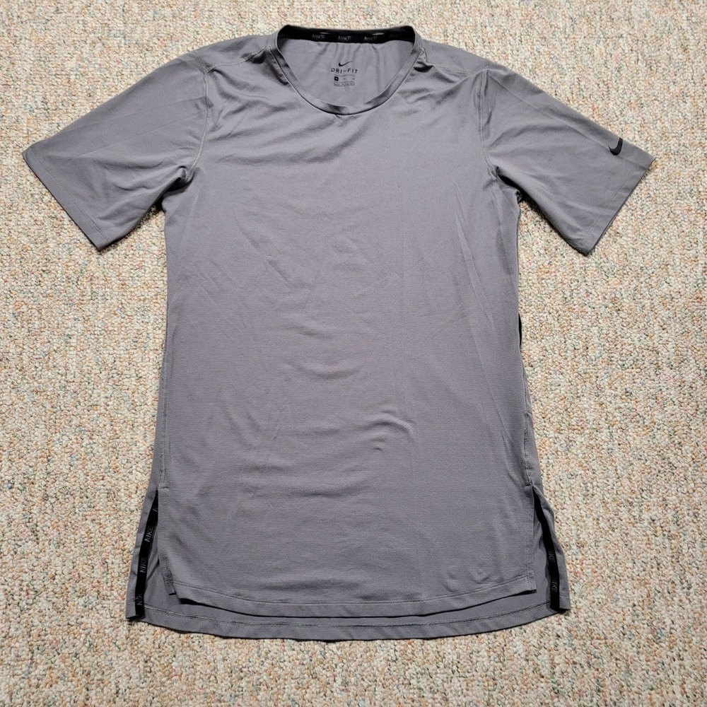 Nike Dri-FIT Shirt Mens Medium Grey Performance Training Gym Workout Tee